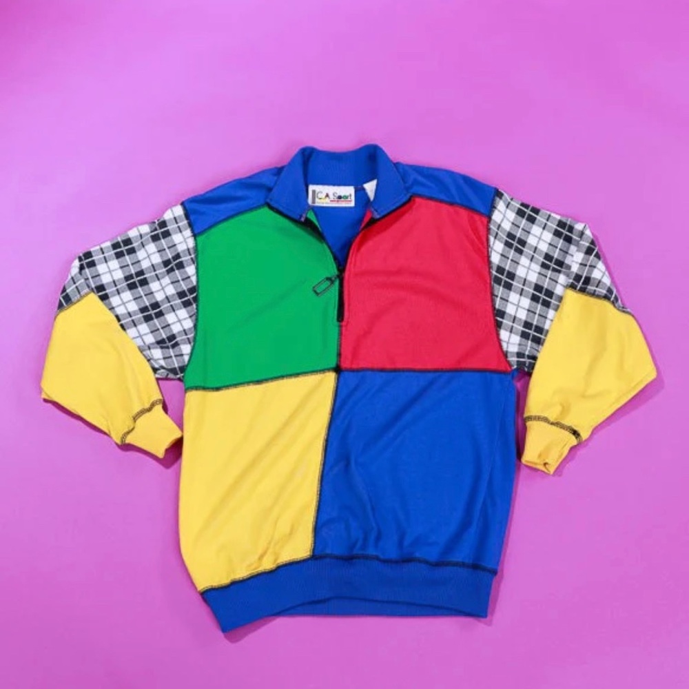 Vintage 80s C.A. Sport Color Block Long Sleeve
